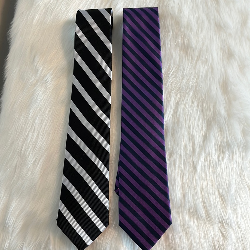Set of two Isaac Mizrahi striped 100% Silk Ties